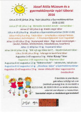 József Attila Múzeum és a gyermekkönyvtár nyári táborai 2016